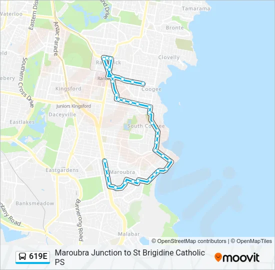 619E Bus Line Map