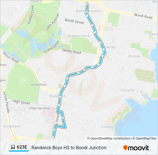 623E Bus Line Map