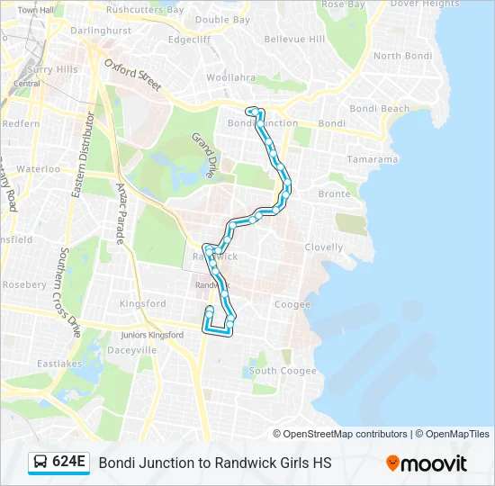 624E Bus Line Map