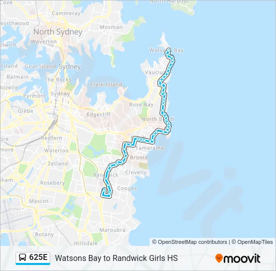 625E Bus Line Map