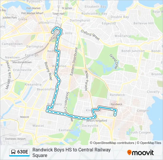 630E Bus Line Map