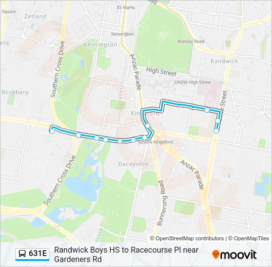 631E Bus Line Map