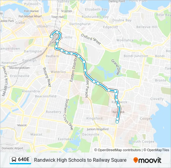 Mapa de 640E de autobús