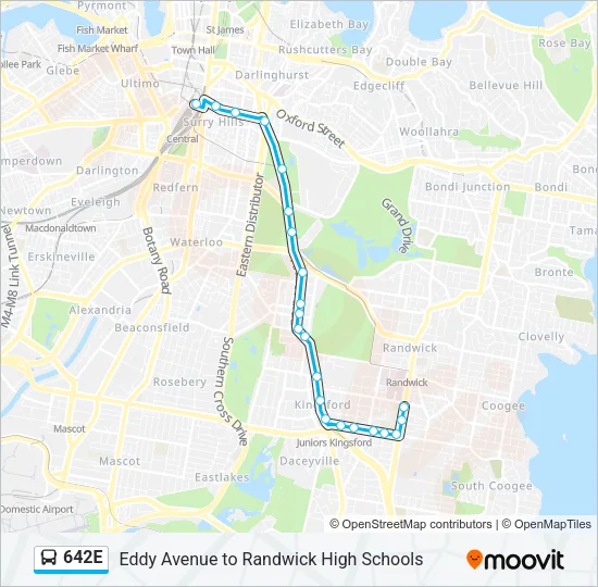 642E Bus Line Map