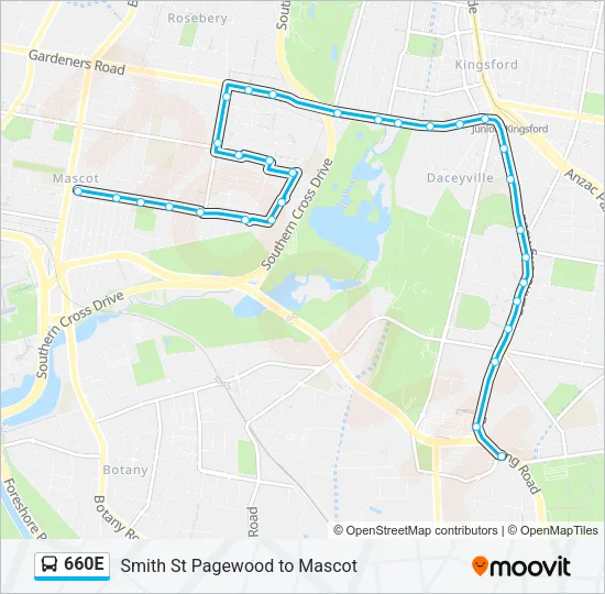 660E Bus Line Map