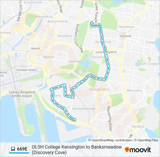 669E Bus Line Map