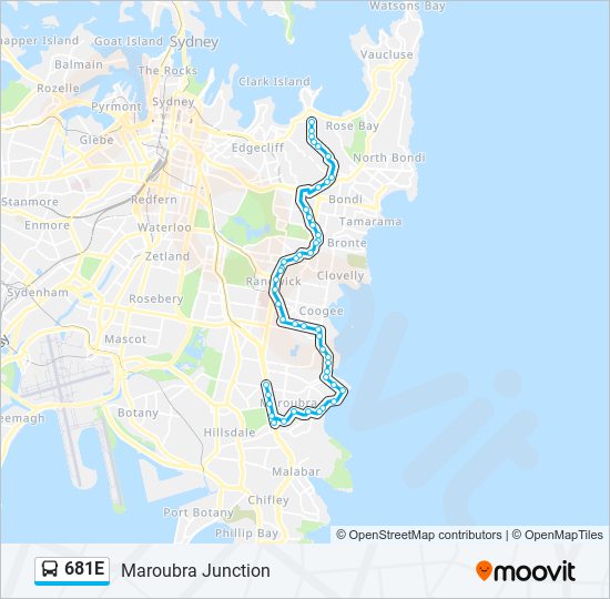 Mapa de 681E de autobús