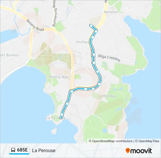 685E Bus Line Map