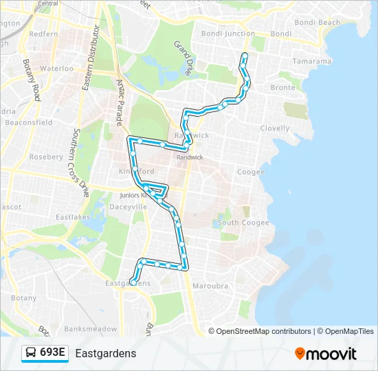 693E Bus Line Map