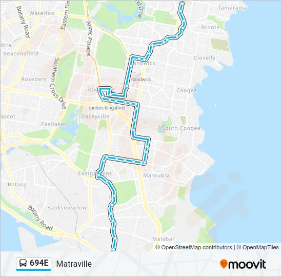 694E Bus Line Map