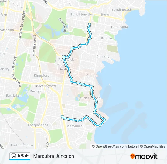 695E Bus Line Map