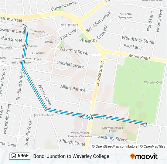 696E Bus Line Map