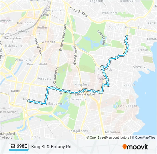 698E Bus Line Map