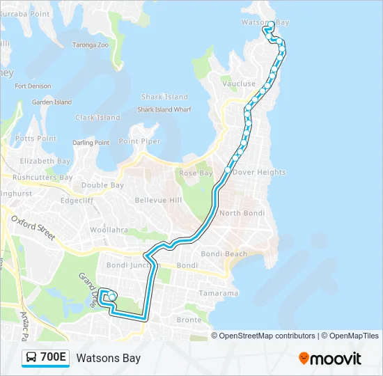 700E Bus Line Map