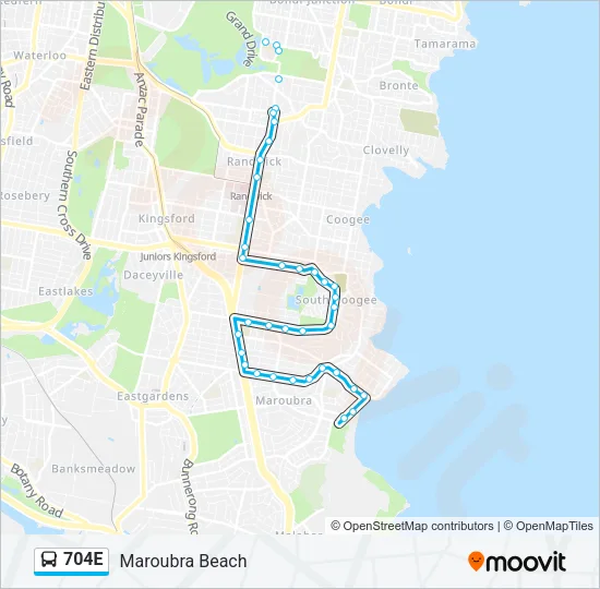 704E Bus Line Map