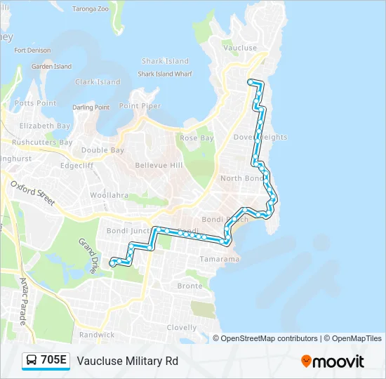 705E Bus Line Map