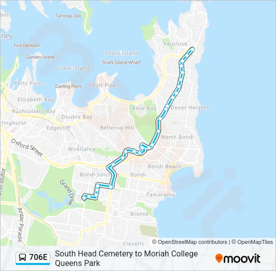 706E Bus Line Map
