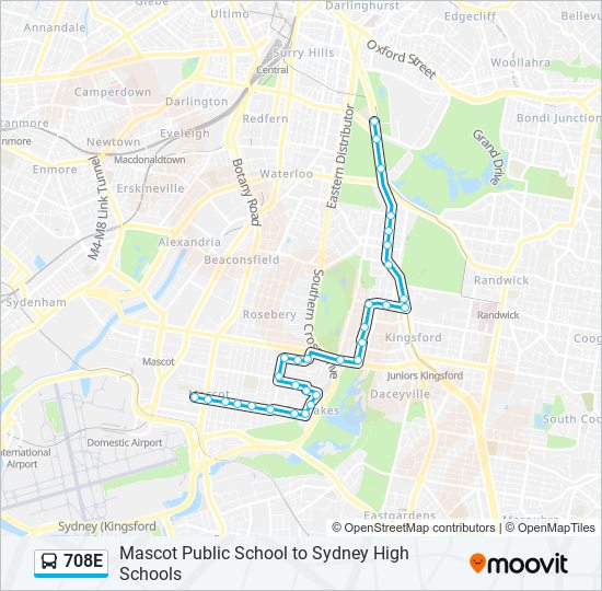 Mapa de 708E de autobús