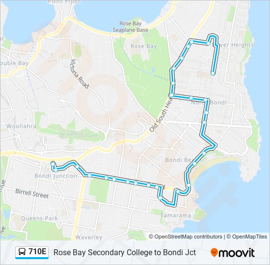 Mapa de 710E de autobús