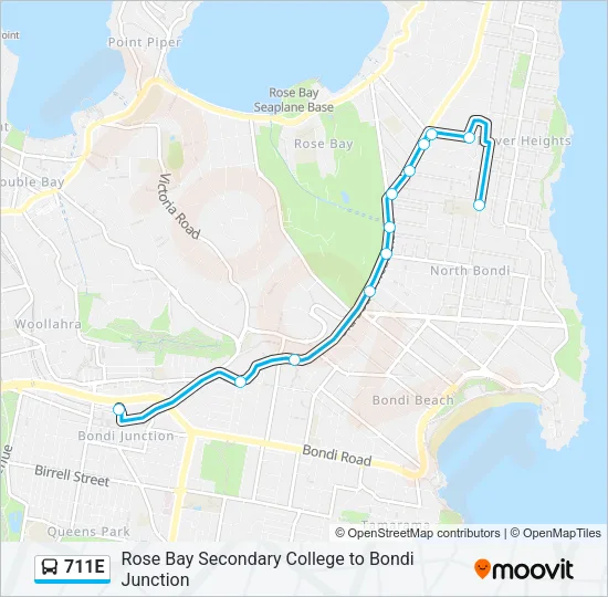 711E Bus Line Map