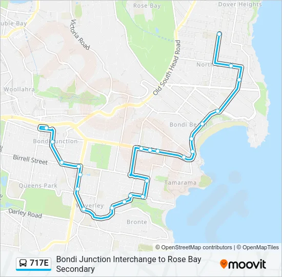 717E Bus Line Map