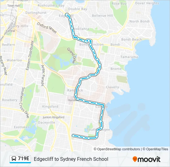 719E Bus Line Map
