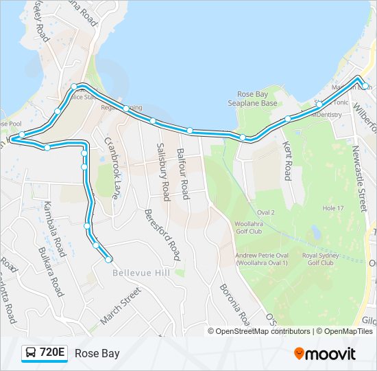 Mapa de 720E de autobús