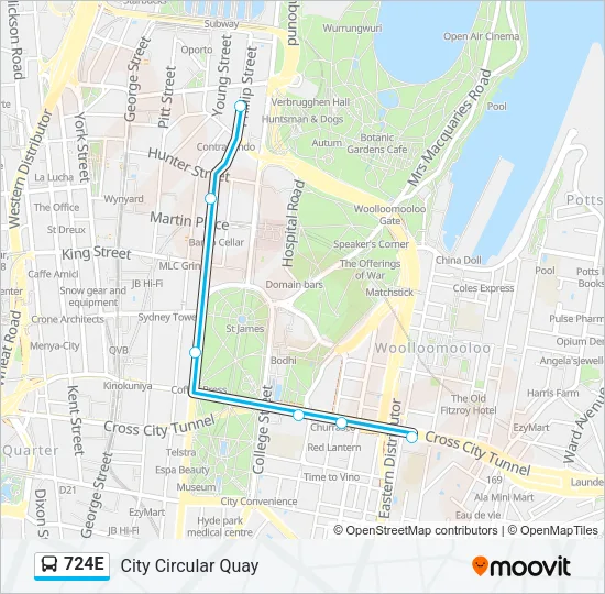 Mapa de 724E de autobús