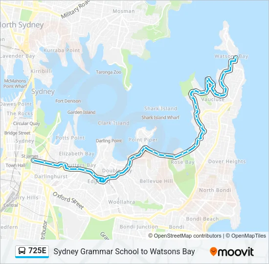 725E Bus Line Map