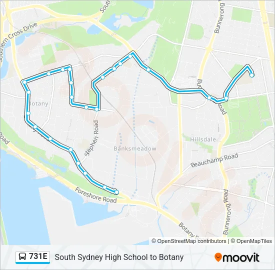 Mapa de 731E de autobús