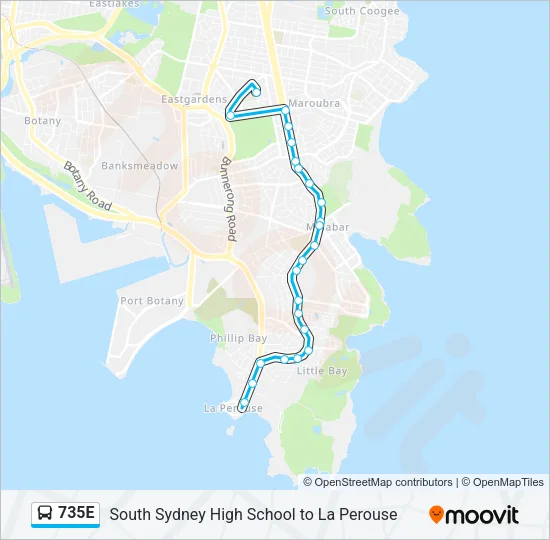 735E Bus Line Map