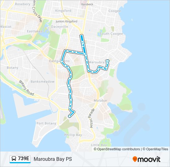 739E bus Line Map