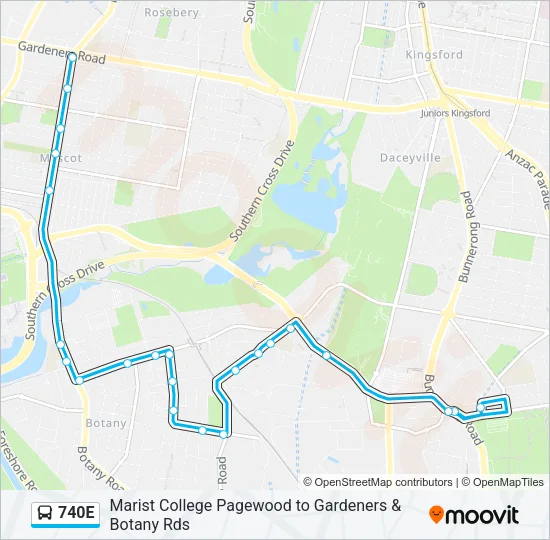740E Bus Line Map