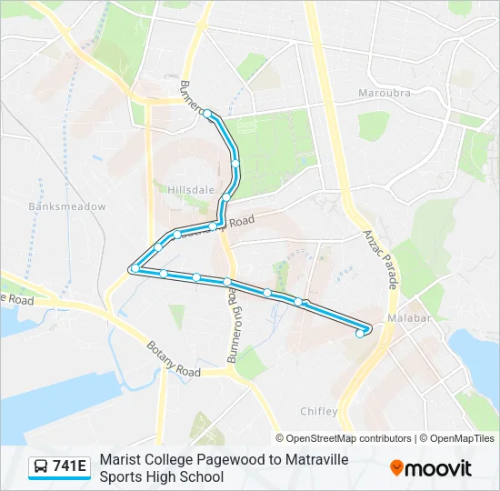 741E Bus Line Map