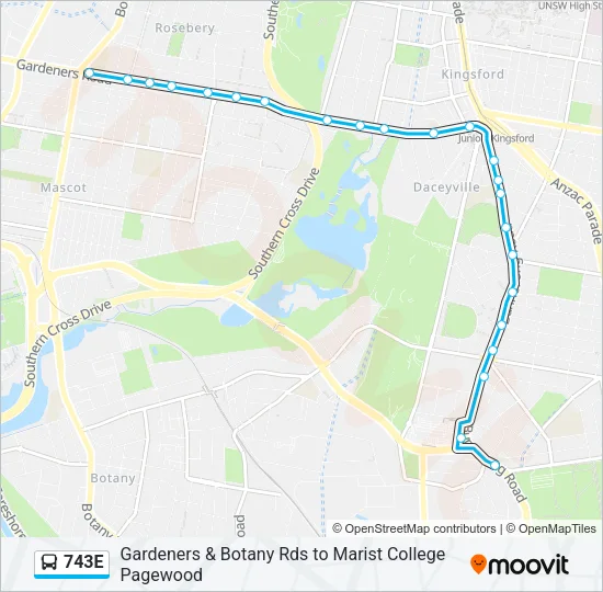 743E Bus Line Map