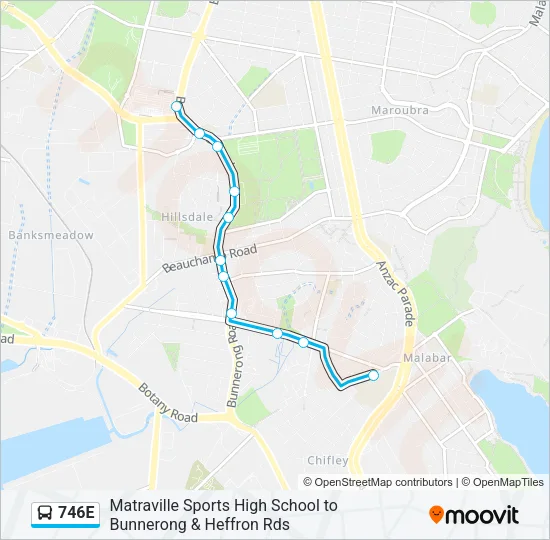 746E Bus Line Map