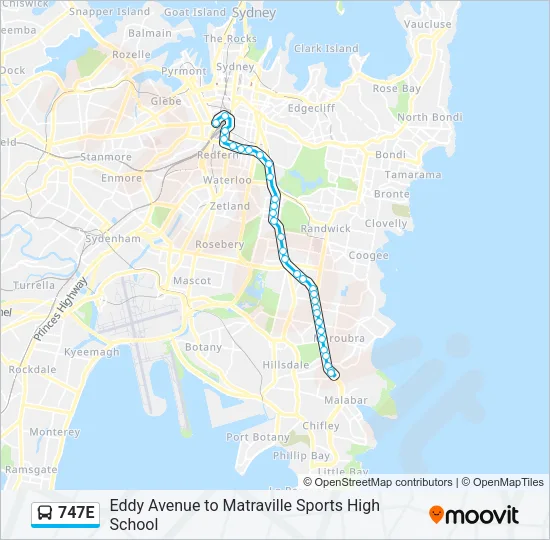 747E Bus Line Map