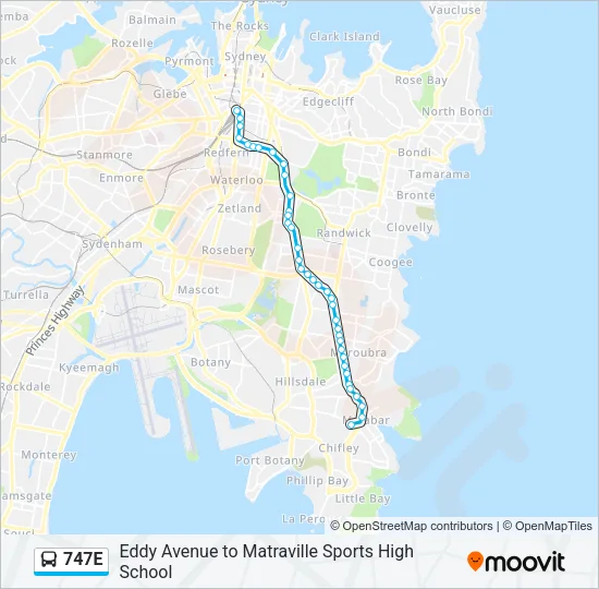 747E Bus Line Map