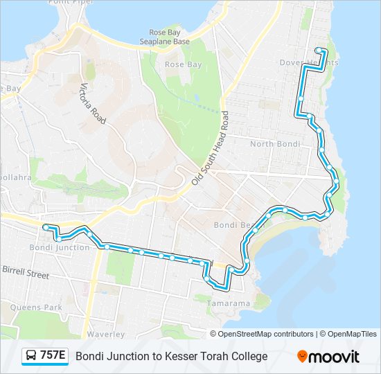 757E bus Line Map