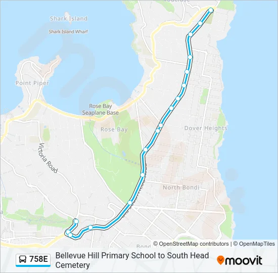 Mapa de 758E de autobús