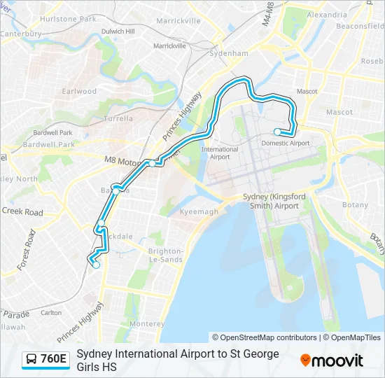 Mapa de 760E de autobús
