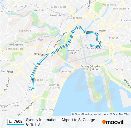 Mapa de 760E de autobús