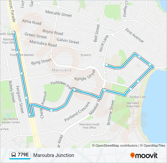779E Bus Line Map