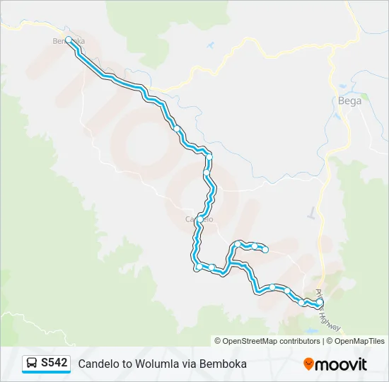 S542 Bus Line Map
