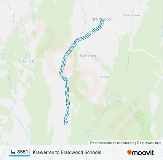 S551 Bus Line Map