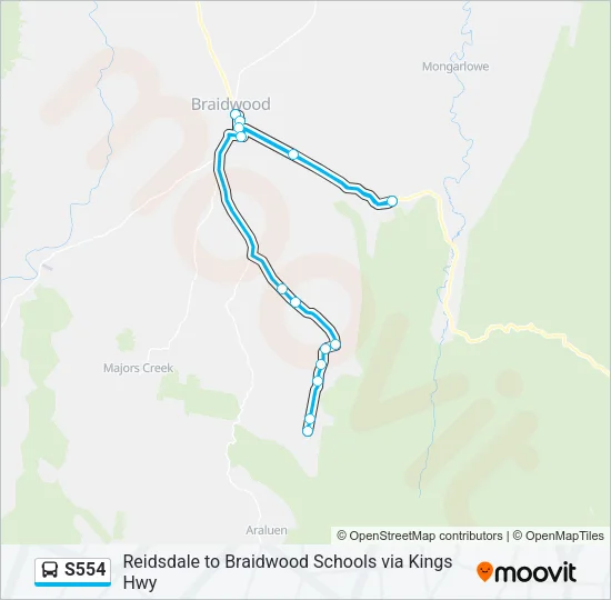 S554 Bus Line Map
