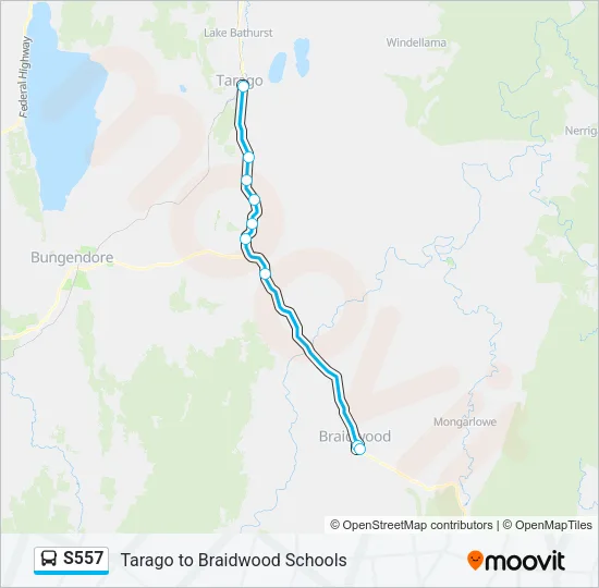 S557 Bus Line Map