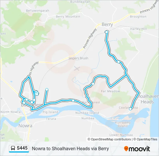 S445 Bus Line Map