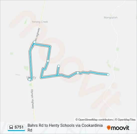 S751 Bus Line Map