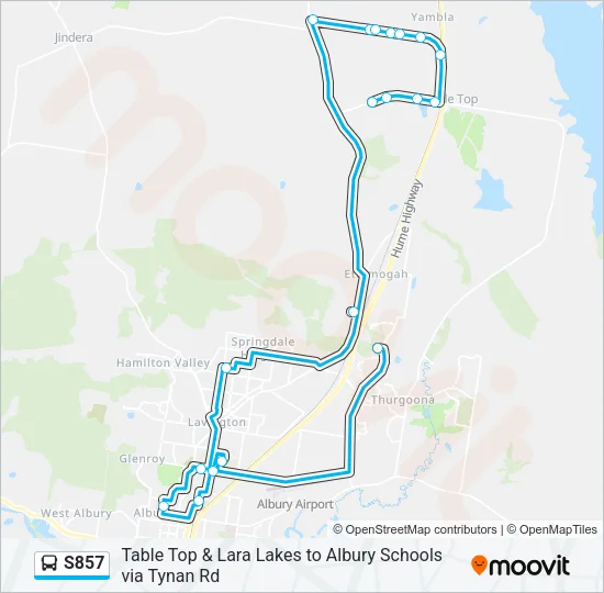 S857 Bus Line Map